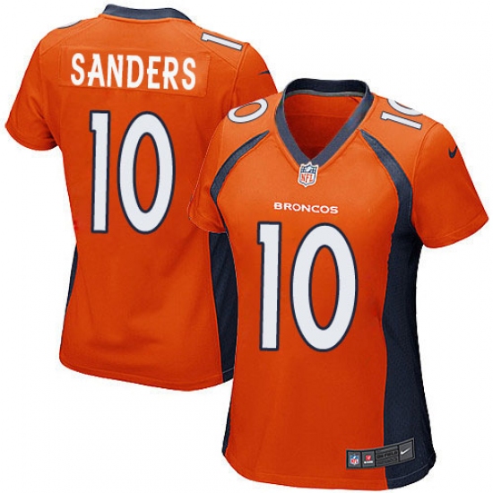 Women's Nike Denver Broncos 10 Emmanuel Sanders Game Orange Team Color NFL Jersey