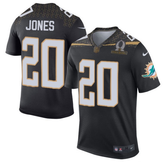 Men's Nike Miami Dolphins 20 Reshad Jones Elite Black Team Irvin 2016 Pro Bowl NFL Jersey