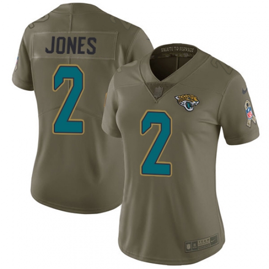 Women's Nike Jacksonville Jaguars 2 Landry Jones Limited Olive 2017 Salute to Service NFL Jersey