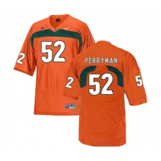 Miami Hurricanes 52 Denzel Perryman Orange College Football Jersey