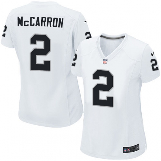 Women's Nike Oakland Raiders 2 AJ McCarron Game White NFL Jersey