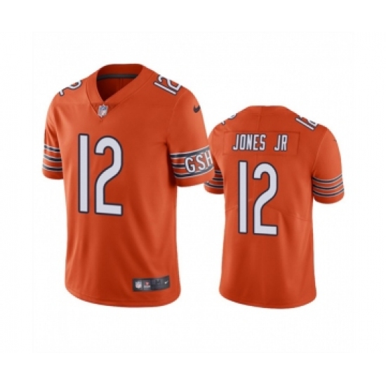 Men's Chicago Bears 12 Velus Jones Jr. Orange Vapor untouchable Limited Stitched Jersey