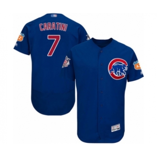 Men's Chicago Cubs 7 Victor Caratini Royal Blue Alternate Flex Base Authentic Collection Baseball Player Jersey