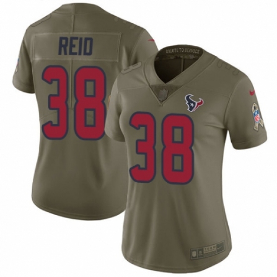 Women's Nike Houston Texans 38 Justin Reid Limited Olive 2017 Salute to Service NFL Jersey