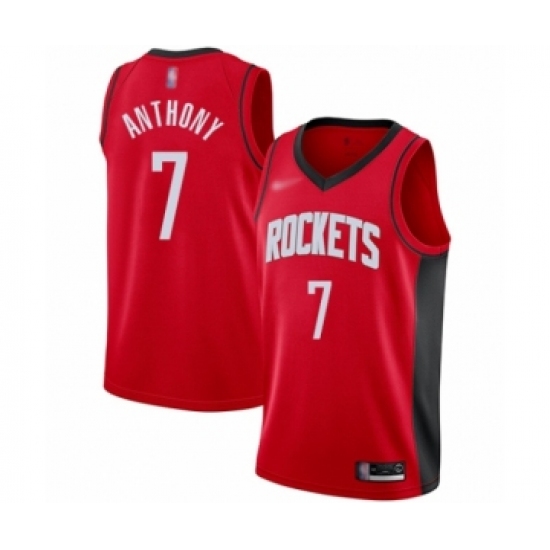 Youth Houston Rockets 7 Carmelo Anthony Swingman Red Finished Basketball Jersey - Icon Edition