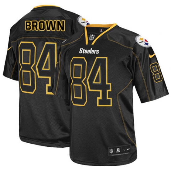 Men's Nike Pittsburgh Steelers 84 Antonio Brown Elite Lights Out Black NFL Jersey