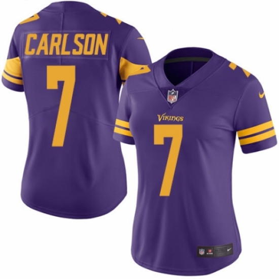 Women's Nike Minnesota Vikings 7 Daniel Carlson Limited Purple Rush Vapor Untouchable NFL Jersey