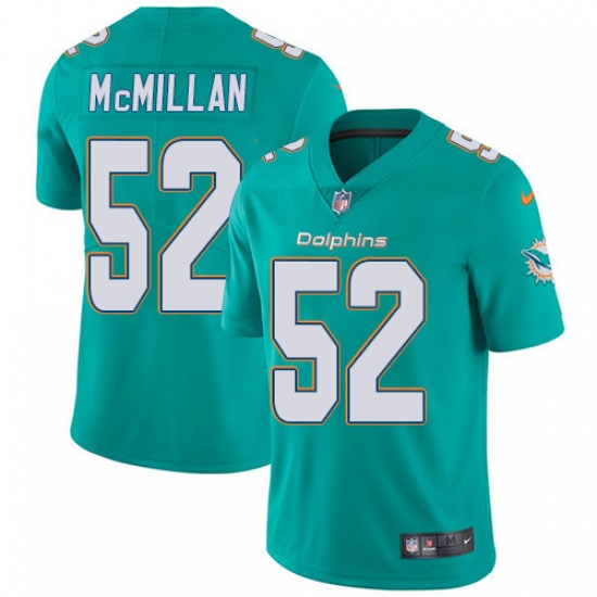 Men's Nike Miami Dolphins 52 Raekwon McMillan Aqua Green Team Color Vapor Untouchable Limited Player NFL Jersey