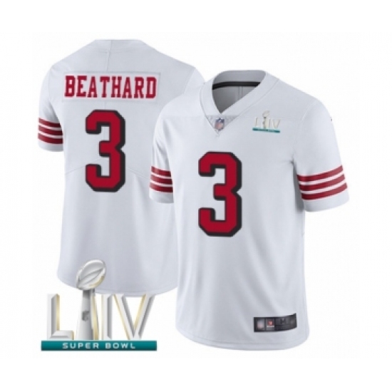 Youth San Francisco 49ers 3 C. J. Beathard Limited White Rush Vapor Untouchable Super Bowl LIV Bound Football Jersey