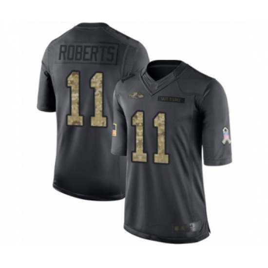 Youth Baltimore Ravens 11 Seth Roberts Limited Black 2016 Salute to Service Football Jersey