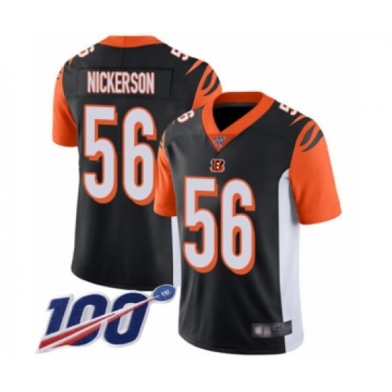 Men's Cincinnati Bengals 56 Hardy Nickerson Black Team Color Vapor Untouchable Limited Player 100th Season Football Jersey