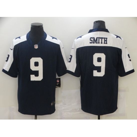 Men's Dallas Cowboys 9 Jaylon Smith Blue Nike Throwback Limited Jersey