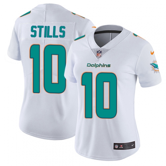 Women's Nike Miami Dolphins 10 Kenny Stills White Vapor Untouchable Limited Player NFL Jersey