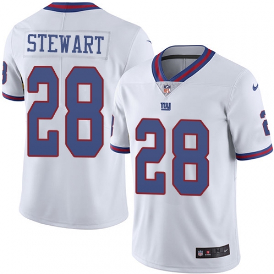 Men's Nike New York Giants 28 Jonathan Stewart Limited White Rush Vapor Untouchable NFL Jerseyy