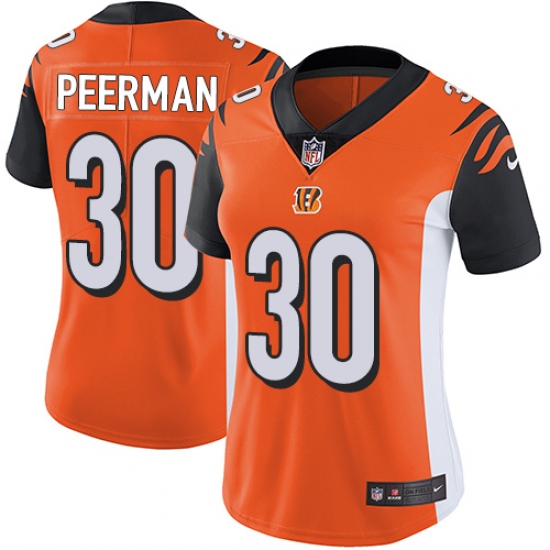 Women's Nike Cincinnati Bengals 30 Cedric Peerman Vapor Untouchable Limited Orange Alternate NFL Jersey