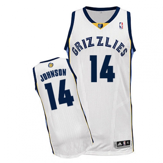 Women's Adidas Memphis Grizzlies 14 Brice Johnson Authentic White Home NBA Jersey