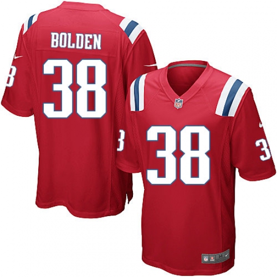 Men's Nike New England Patriots 38 Brandon Bolden Game Red Alternate NFL Jersey