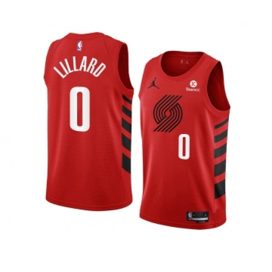 Men's Portland Trail Blazers 0 Damian Lillard 2022-23 Red Statement Edition Swingman Stitched Basketball Jersey