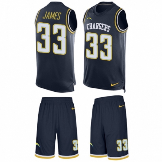 Men's Nike Los Angeles Chargers 33 Derwin James Limited Navy Blue Tank Top Suit NFL Jersey