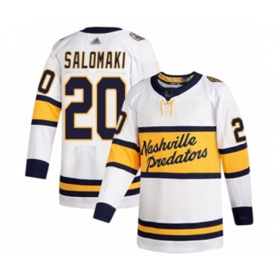 Men's Nashville Predators 20 Miikka Salomaki Authentic White 2020 Winter Classic Hockey Jersey