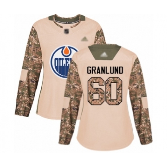 Women's Edmonton Oilers 60 Markus Granlund Authentic Camo Veterans Day Practice Hockey Jersey