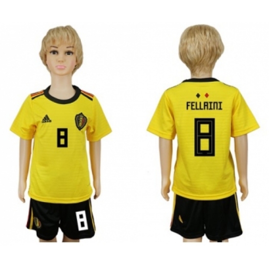 Belgium 8 Fellaini Away Kid Soccer Country Jersey