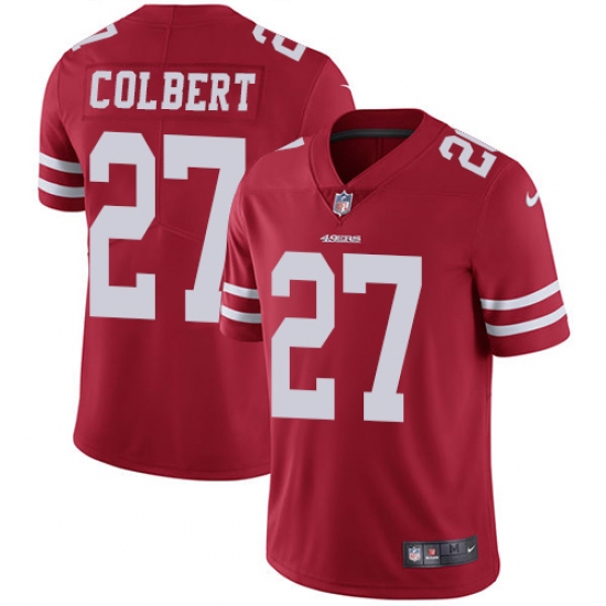 Men's Nike San Francisco 49ers 27 Adrian Colbert Red Team Color Vapor Untouchable Limited Player NFL Jersey