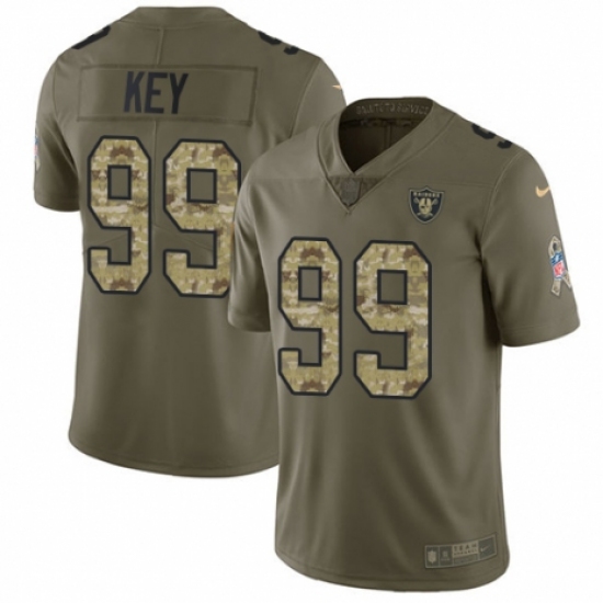 Youth Nike Oakland Raiders 99 Arden Key Limited Olive/Camo 2017 Salute to Service NFL Jersey