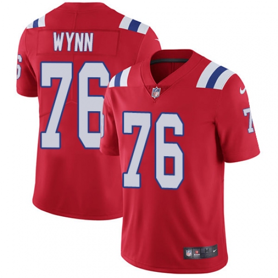 Men's Nike New England Patriots 76 Isaiah Wynn Red Alternate Vapor Untouchable Limited Player NFL Jersey