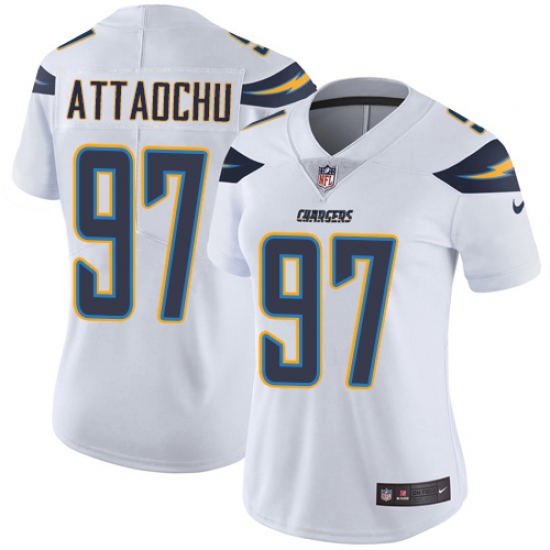 Women's Nike Los Angeles Chargers 97 Jeremiah Attaochu White Vapor Untouchable Limited Player NFL Jersey