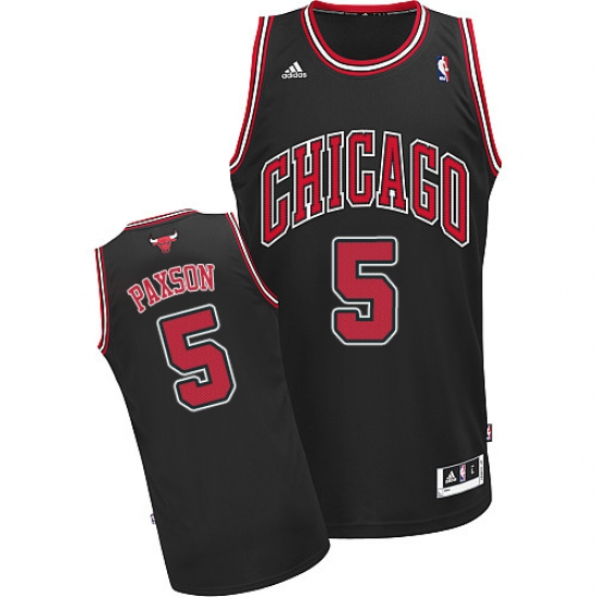Men's Adidas Chicago Bulls 5 John Paxson Swingman Black Alternate NBA Jersey