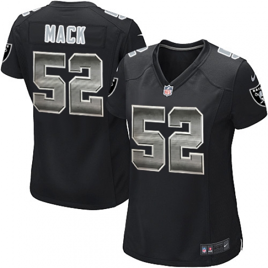Women's Nike Oakland Raiders 52 Khalil Mack Limited Black Strobe NFL Jersey