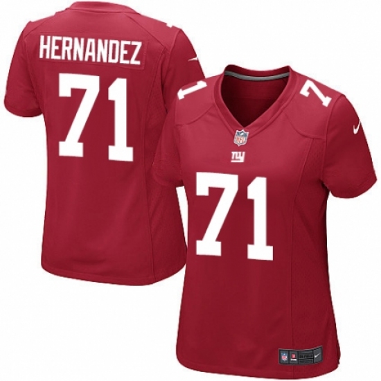 Women's Nike New York Giants 71 Will Hernandez Game Red Alternate NFL Jersey