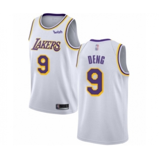 Youth Los Angeles Lakers 9 Luol Deng Swingman White Basketball Jerseys - Association Edition
