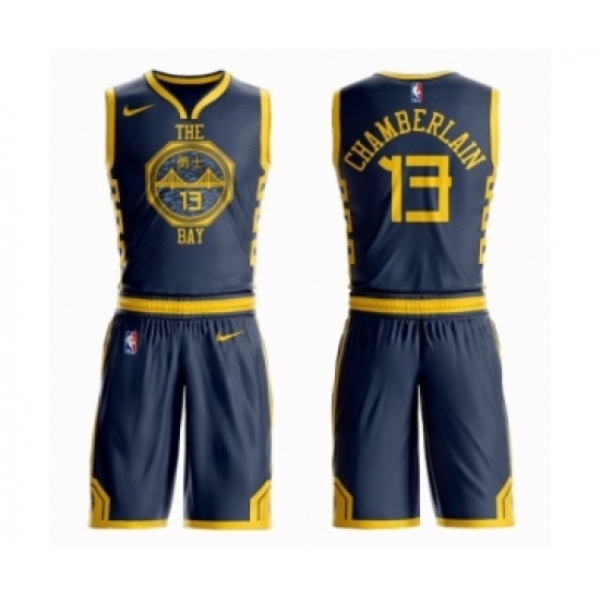 Women's Nike Golden State Warriors 13 Wilt Chamberlain Swingman Navy Blue NBA Suit Jersey - City Edition