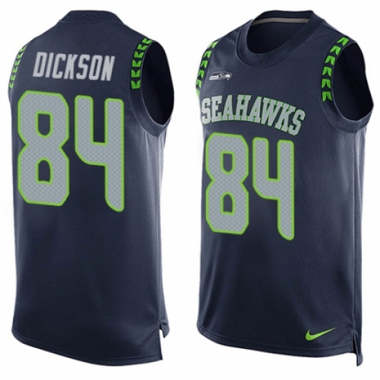 Men's Nike Seattle Seahawks 84 Ed Dickson Limited Steel Blue Player Name & Number Tank Top NFL Jersey