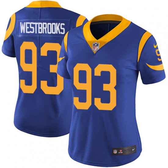 Women's Nike Los Angeles Rams 93 Ethan Westbrooks Royal Blue Alternate Vapor Untouchable Limited Player NFL Jersey