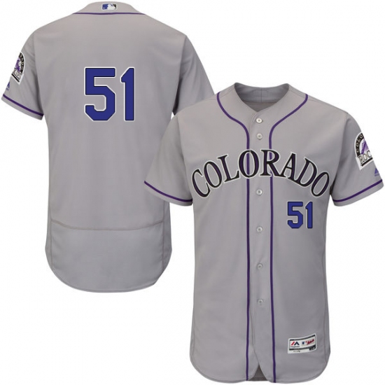 Men's Majestic Colorado Rockies 51 Jake McGee Grey Road Flex Base Authentic Collection MLB Jersey