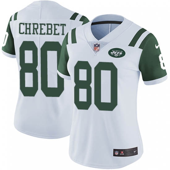 Women's Nike New York Jets 80 Wayne Chrebet White Vapor Untouchable Limited Player NFL Jersey