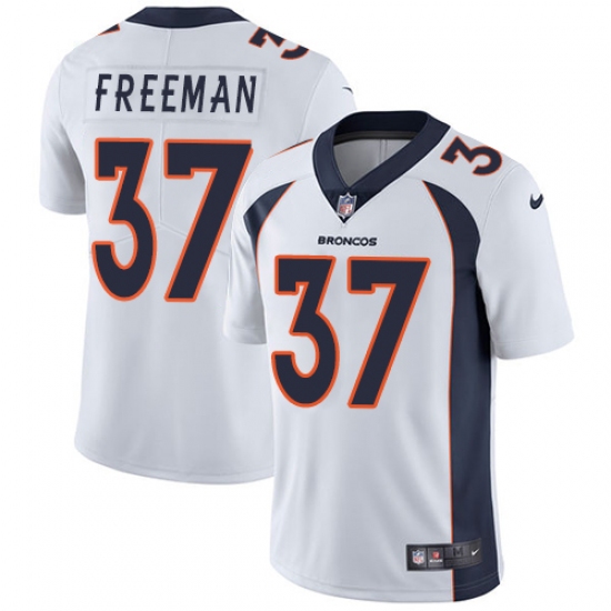 Men's Nike Denver Broncos 37 Royce Freeman White Vapor Untouchable Limited Player NFL Jersey