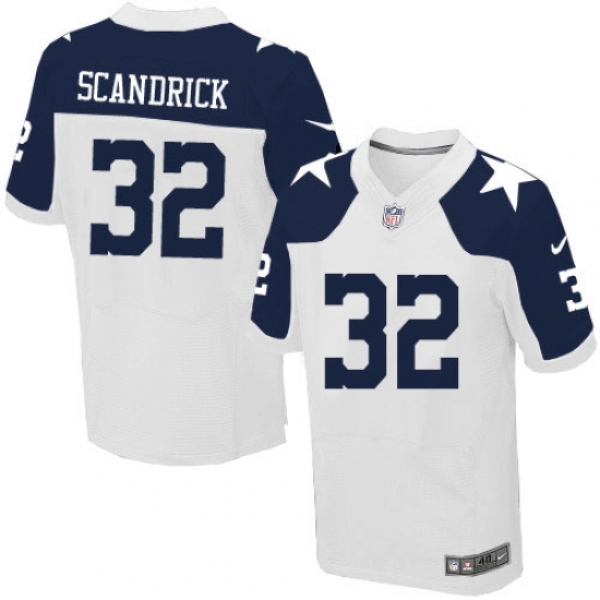 Men's Nike Dallas Cowboys 32 Orlando Scandrick Elite White Throwback Alternate NFL Jersey