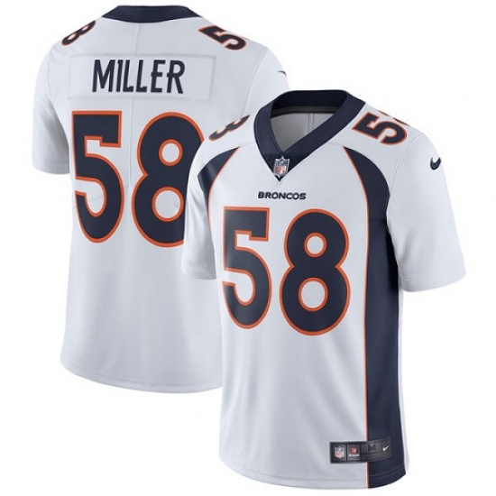 Men's Nike Denver Broncos 58 Von Miller White Vapor Untouchable Limited Player NFL Jersey