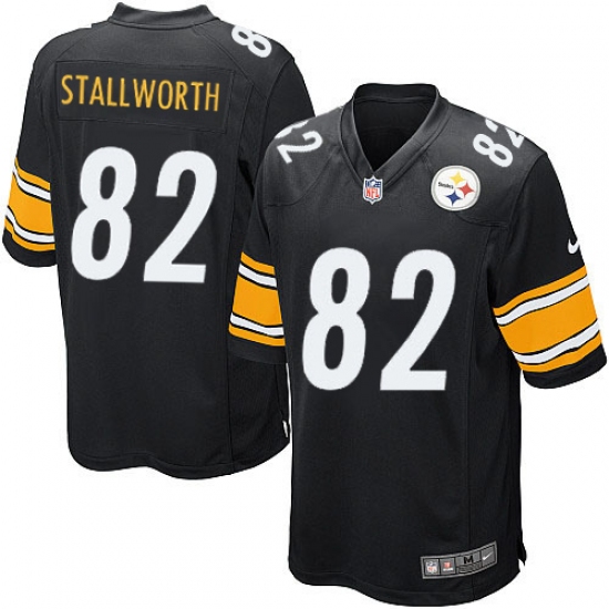 Men's Nike Pittsburgh Steelers 82 John Stallworth Game Black Team Color NFL Jersey