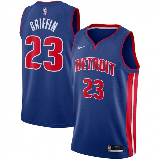 Men's Detroit Pistons 23 Blake Griffin Nike Blue 2020-21 Swingman Jersey