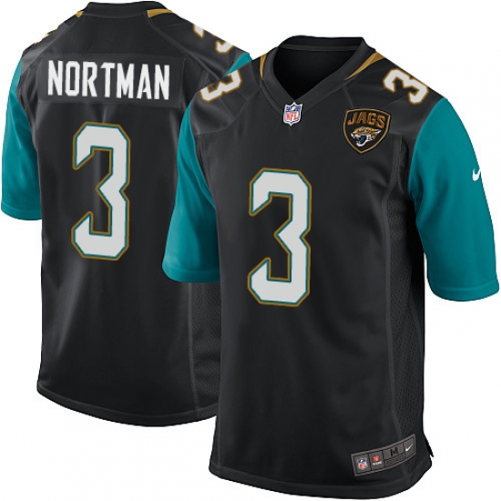 Men's Nike Jacksonville Jaguars 3 Brad Nortman Game Black Alternate NFL Jersey