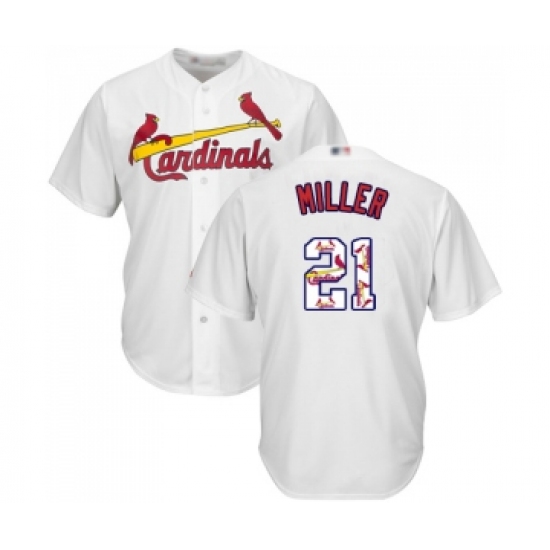Men's St. Louis Cardinals 21 Andrew Miller Authentic White Team Logo Fashion Cool Base Baseball Jersey