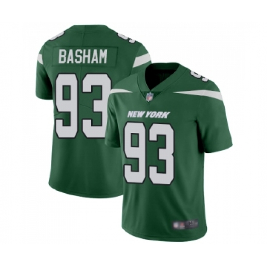 Men's New York Jets 93 Tarell Basham Green Team Color Vapor Untouchable Limited Player Football Jersey