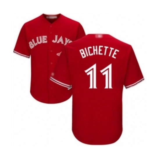 Youth Toronto Blue Jays 11 Bo Bichette Authentic Scarlet Alternate Baseball Player Jersey