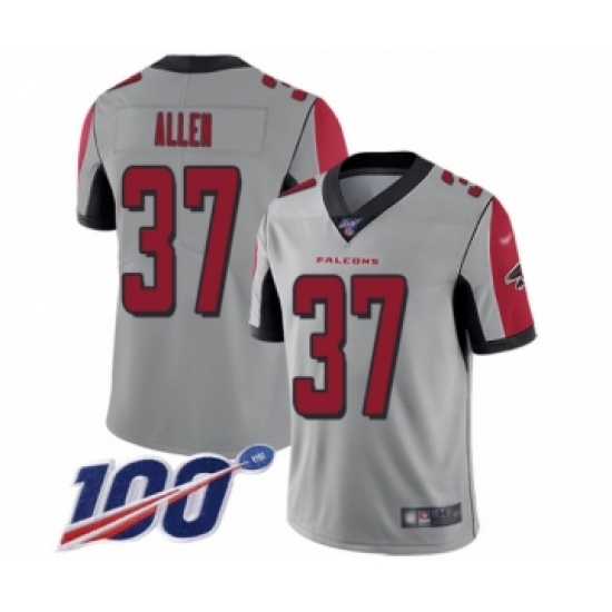 Men's Atlanta Falcons 37 Ricardo Allen Limited Silver Inverted Legend 100th Season Football Jersey