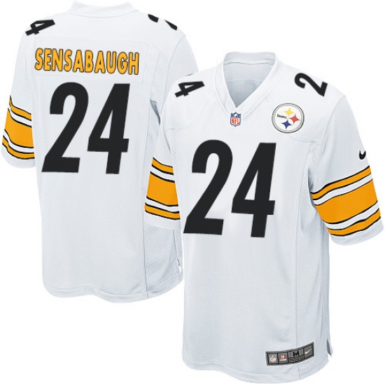 Men's Nike Pittsburgh Steelers 24 Coty Sensabaugh Game White NFL Jersey